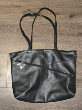 Giorgin Black Faux Leather Tote Bag with Realtor/Real Estate Charms